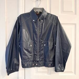 Envoy Navy Blue Pointed Collar Vintage Zip Trucker Style Moto Jacket Small Korea